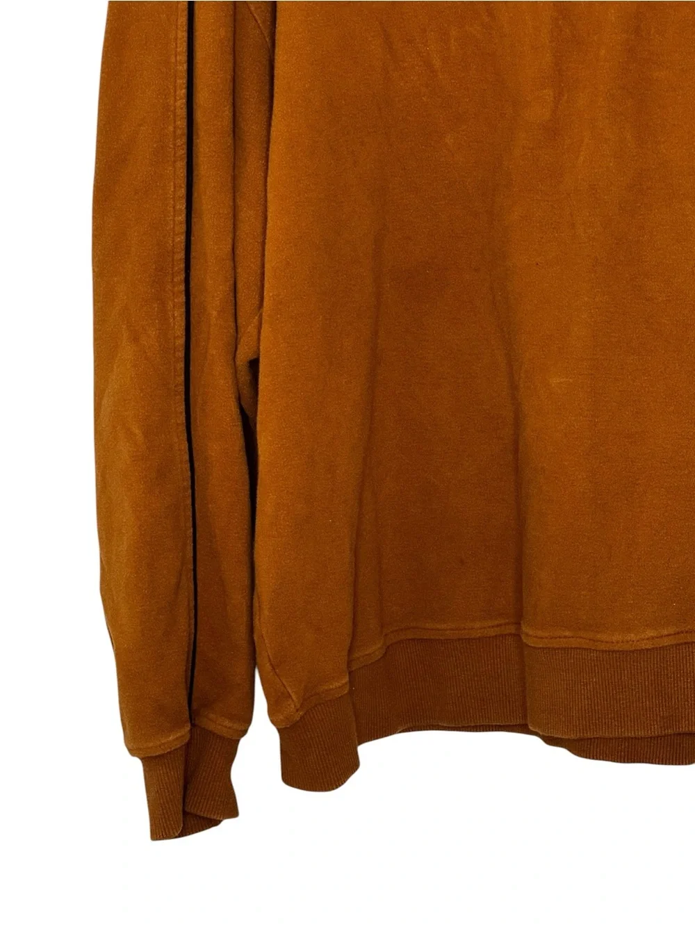 Men’s Straight Down Clothing Co Large Camel Colored 1/4 Zip Cotton Sweatshirt